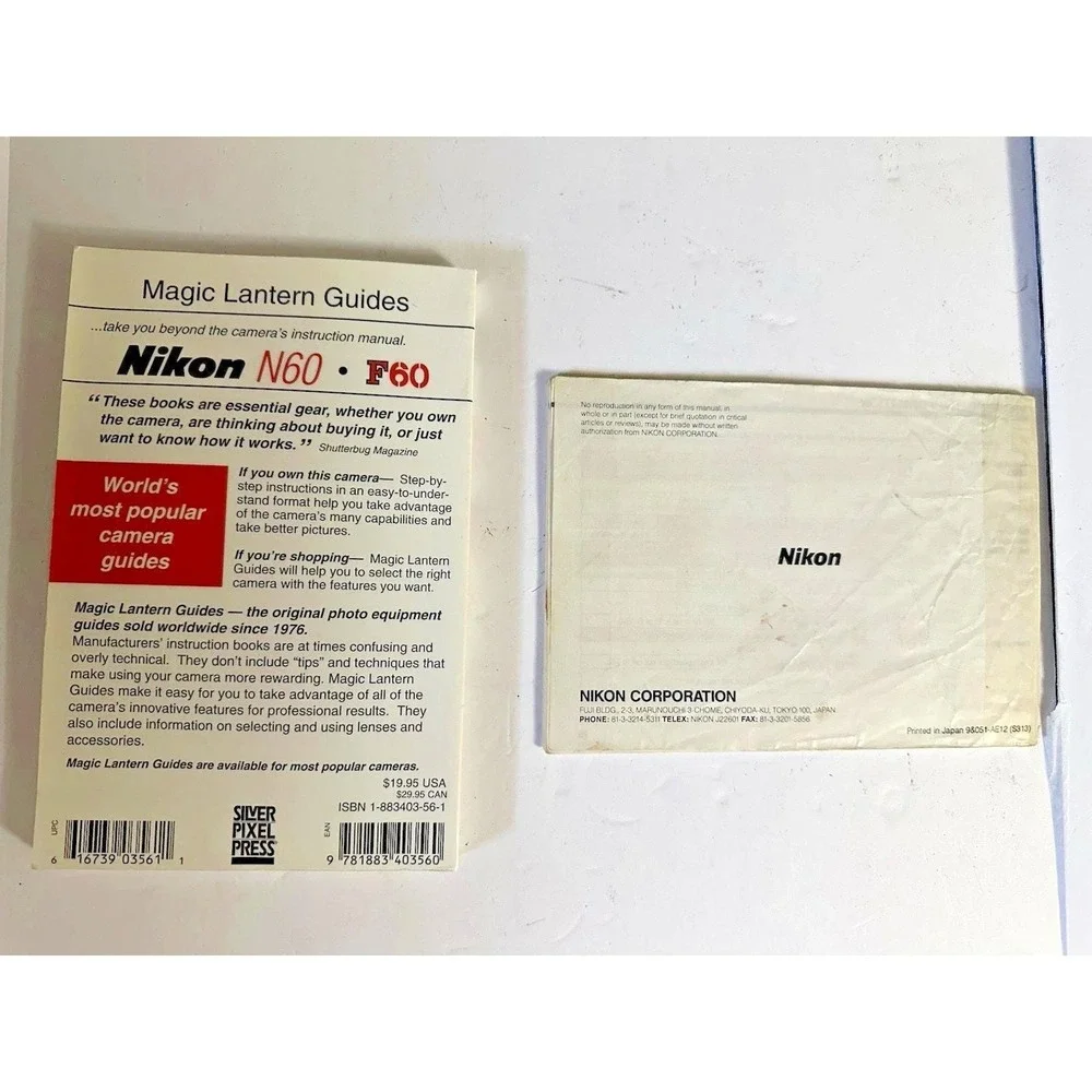 Vintage Nikon F60 N5005 Guide And Manual
